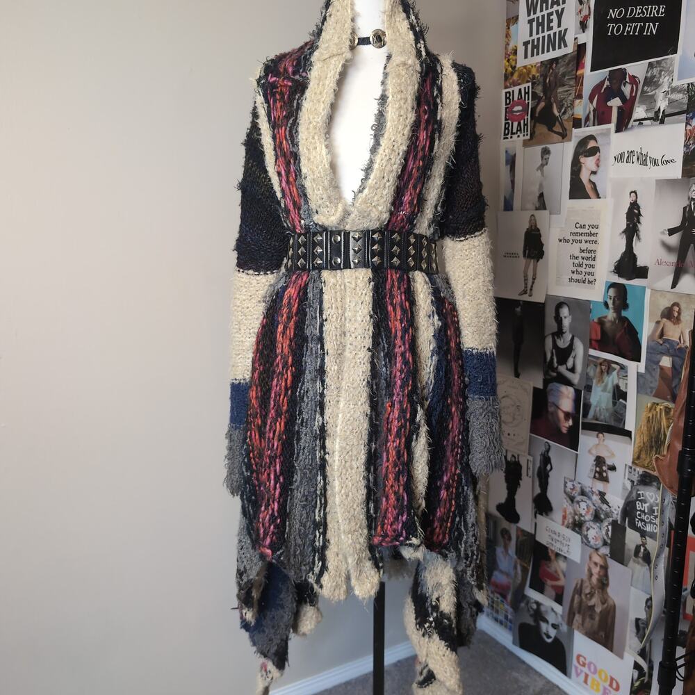 Chunky Knit Striped Draped Cardigan Free People
